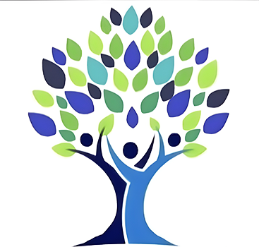 The Safe Space logo showing two human figures forming a tree with blue and green leaves symbolizing growth and connection